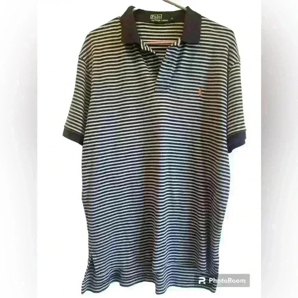 Polo by Ralph Lauren Size Medium Navy and White Striped - Picture 1 of 9
